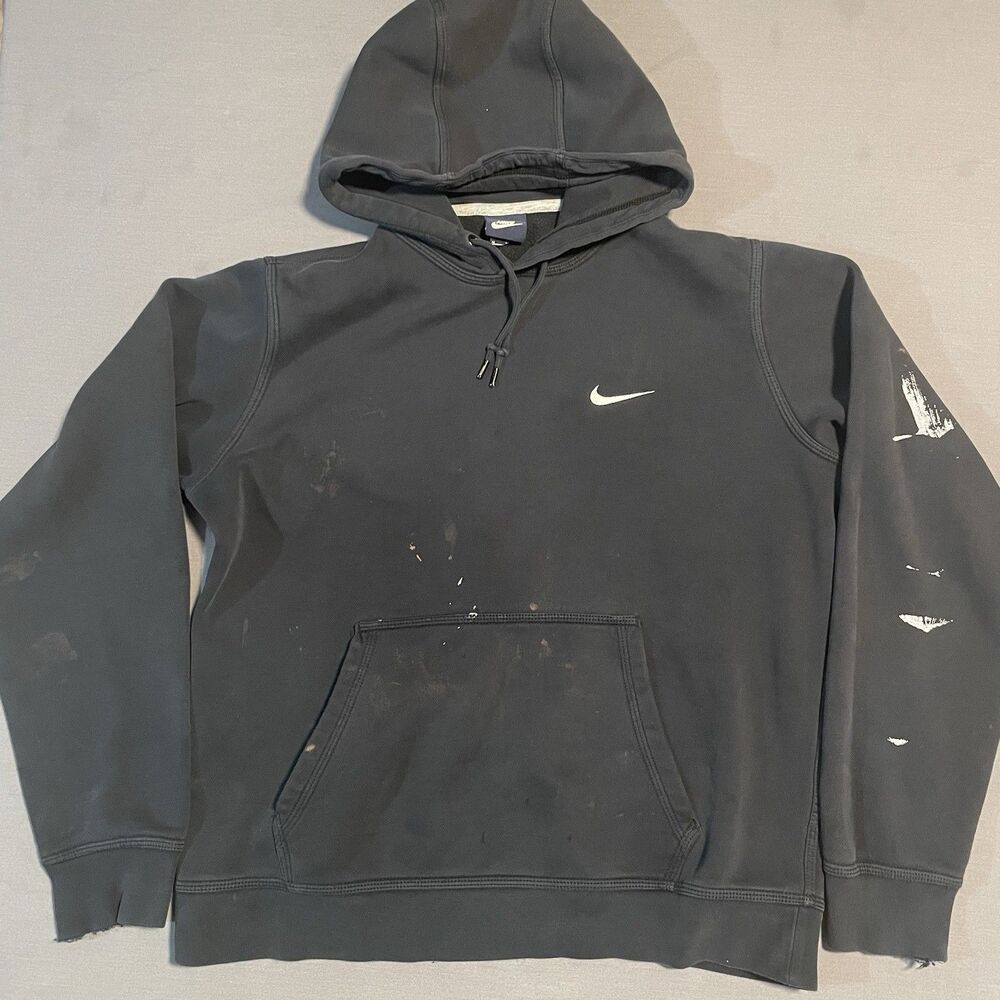Vintage Nike Sweatshirt M Heavy Wear And Paint Black Y2K Pullover